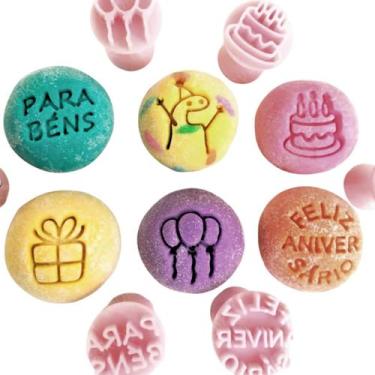 Imagem de Kit Carimbo Marcador Brigadeiros FELIZ ANIVERSARIO PARABENS Molde Fest