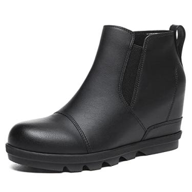 Imagem de Athlefit Botas femininas de cano curto confortáveis sem cadarço, Preto, 40