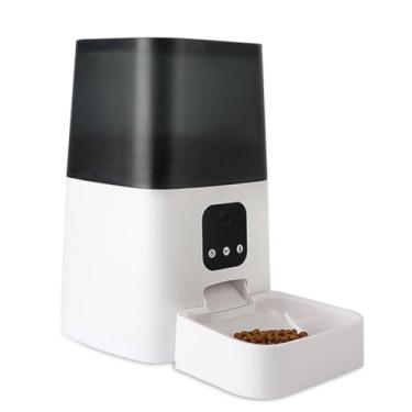Imagem de Ração Automática para Pets com Câmera 4L Dispenser de Comida Seca Aplicativo Alimentação Remota Dosagem Programada Fontes Energia Duas Gatos e Cães