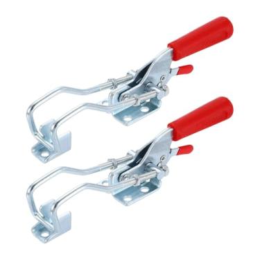 Imagem de HARFINGTON 2 peças 431 braçadeira de trava de alternância M6 x 45 mm 350.2 kg capacidade de retenção ajustável trava de tração de liberação rápida grampos de ferrolho de ferro galvanizado para tampa