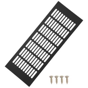 Imagem de PATIKIL Capa de ventilação de porta de 40 x 15 cm, capa de ventilação de grade de alumínio com parafusos de montagem para porta de teto de armário de guarda-roupa, preta