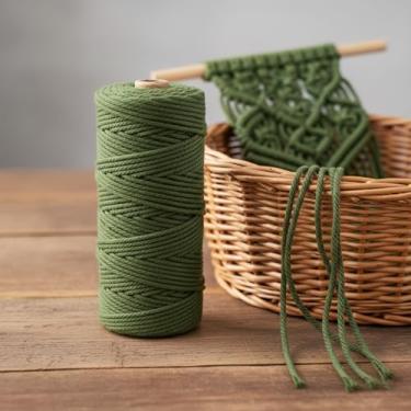 Imagem de Corda de macramê colorida de 3 mm x 109 jardas, barbante torcido para artesanato para pendurar na parede, decoração de casa, várias cores