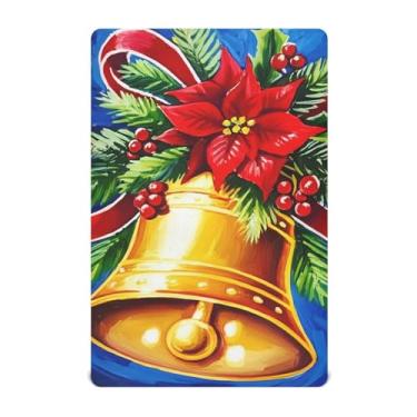 Imagem de Wassud Lençóis de berço respiráveis Golden Christmas Bells, 71 x 132 cm, lençol de bebê neutro para meninos e meninas para berço padrão