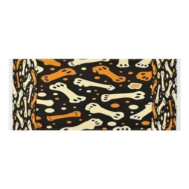 Imagem de Wassud Capas de lavadora e secadora com design de osso laranja, protetor de lavadora com sacos de armazenamento, capa de geladeira à prova de poeira com bolsos para lavanderia doméstica, cozinha, 120