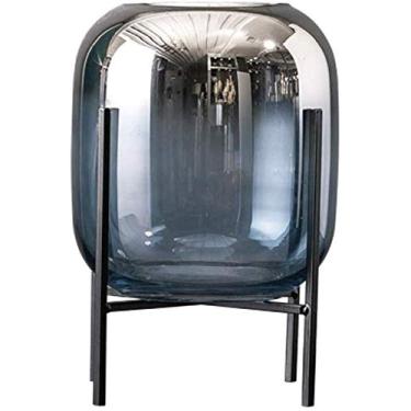 Imagem de Vaso de vidro para vaso de flores, arranjo de flores de vidro transparente, decoração de casa, sala de estar, planta, flor, tamanho grande, prata, 24 x 24 cm, decoração de casa (tamanho: C: 24 cm x 37