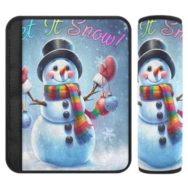 Imagem de Burbuja Capa para cinto de segurança de carro boneco de neve, macio, confortável, protetor de cinto de segurança para alça de ombro de assento, 1 par médio