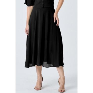 Imagem de Saia Midi PKS Preta-Feminino