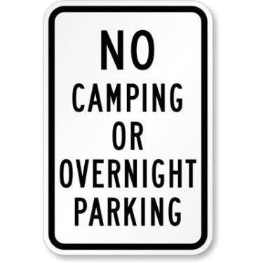 Imagem de Novo letreiro sem acampamento ou estacionamento noturno 30 cm x 45 cm