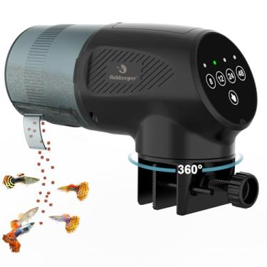 Imagem de fishkeeper Alimentador automático de peixes para aquário: alimentador automático à prova de umidade para tanque pequeno tartaruga Betta Koi - Temporizador de alimentação de alimentos com bateria para