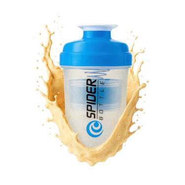 Imagem de Coqueteleira Shaker 500 mL Premium com Mola Inox Mistura Perfeita, Livre de BPA, Tampa Hermética, Design Antivazamento para Whey, Pré-Treino e Suplementos. (Azul)