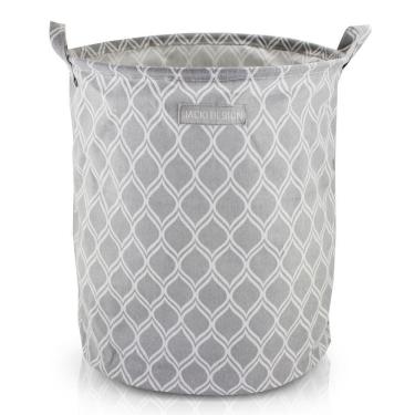 Imagem de Cesto Para Roupa Suja- Brinquedos Tecido (g) - Linha Loft Cinza Claro