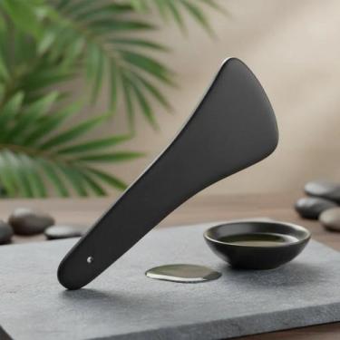 Imagem de Gua Sha Massagem Pedra Obsidiana Preta Facial 3 - Gold - GoldLife - GL