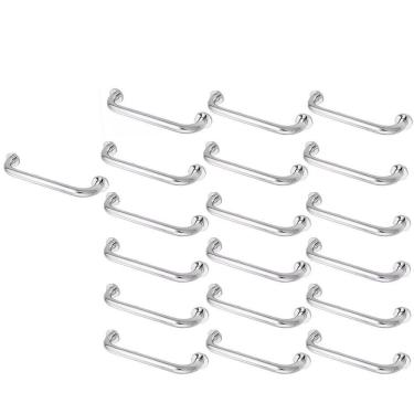 Imagem de Barra Alça De Apoio Kit 19 Uni Aço Inox 30cm Acessibilidade Cadeirante Gestante Idoso Segurança