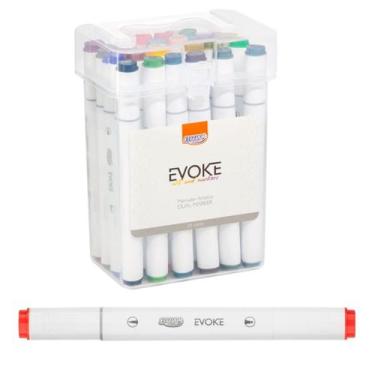 Imagem de Kit 24 Canetas Marcador Artístico Dual Marker Evoke Brw