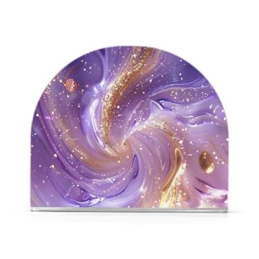 Imagem de Suporte de guardanapo de mesa de mármore roxo abstrato, suporte de guardanapo de acrílico suporte de guardanapo de banheiro suporte de guardanapo para mesa cozinha bancada