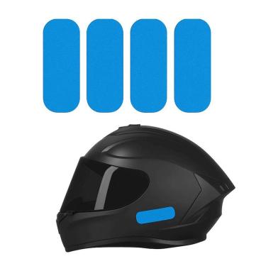 Imagem de Kit Adesivo Capacete Refletivo Moto Azul Azul