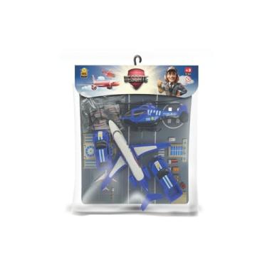Imagem de Kit Brinquedo Missão Resgate, 4 Peças, Carros e Aeronaves de Emergência, Plástico Atóxico, com Helicóptero, Avião 25cm e Carros 23cm, para Crianças Acima de 3 Anos