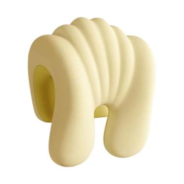 Imagem de predolo Almofada de pescoço para cadeira de escritório, encosto de cabeça para cadeira gamer, multifuncional, ergonômica e confortável para cochilos, ideal, Amarelo