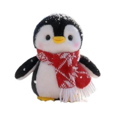 Imagem de Brinquedo De Pelúcia Pinguim De Natal Com Cachecol, Boneco Decorativo 