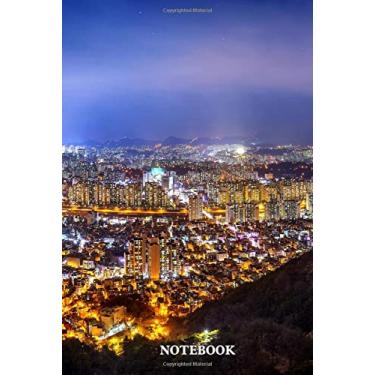 Imagem de Notebook: Lined Hardcover Notebook Journal - Panorama of downtown cityscape and Seoul tower in Seoul, South Korea - 120 Pages - 6 x 9 inches