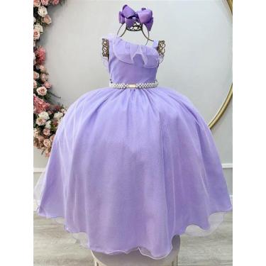 Imagem de Vestido Infantil Longo Lilás Luxo para Formaturas e Daminhas - Fabulos