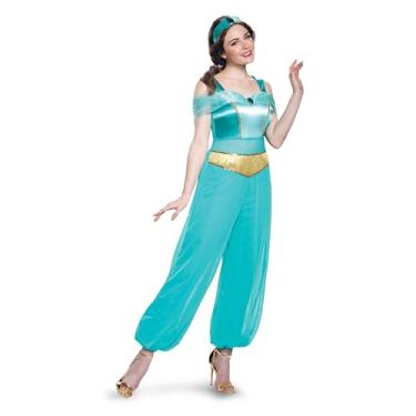 Imagem de Disney Fantasia feminina Jasmine Deluxe para adultos, turquesa, Turquesa, XL (18-20)