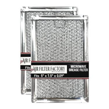Imagem de Filtro de ar de fábrica, pacote com 2 unidades de substituição compatível para filtros de graxa de malha de microondas Frigidaire FGMV174KFA, 15 x 20 x 8 cm