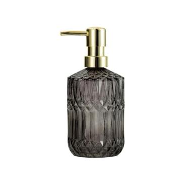 Imagem de hezhuhe2258 Dispensador de sabonete, frasco de loção de vidro de alta qualidade, dispensador de sabão para casa, hotel, chuveiro, gel, xampu (gris)