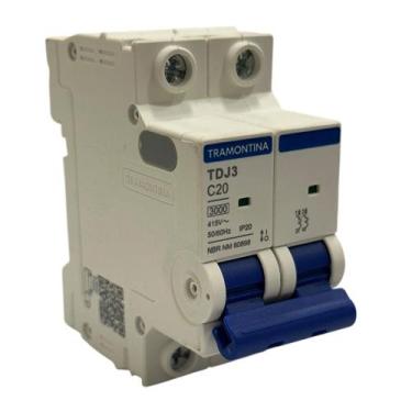 Imagem de Disjuntor bipolar din mini 20a tdj3-2 c20 58012/106 - tramontina
