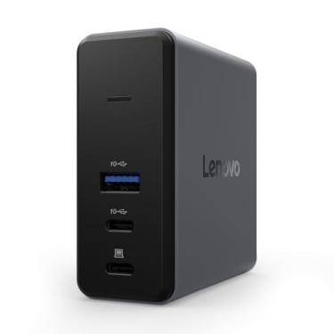 Imagem de Lenovo Base de carregamento GaN, estação de ancoragem multiportas com PD de 60 W, HDMI, USB-C, USB-A, micro SD, adaptador de energia e base em um, design compacto, materiais sustentáveis, console de