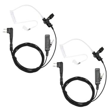 Imagem de ERIPHA Fone de ouvido de rádio bidirecional com PTT compatível com Motorola CLS1110 CLS1410 CP185 CP200 CP200D Walkie Talkie Fone de ouvido de vigilância de 2 pinos com cabo reforçado com microfone (2