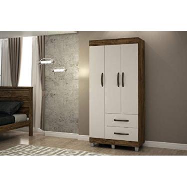 Imagem de Roupeiro 3 Pts Paris Imbuia/Off White - CHF Móveis