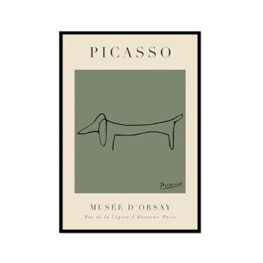 Imagem de Impressão de arte de parede verde sálvia Matisse impressão abstrata mercado de flores Picasso exposição pôsteres em tela minimalista linha arte folha boho decoração de quarto (SKU7,20.3x30.5 cm =