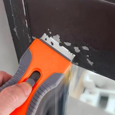 Imagem de Raspador de lâmina de barbear com 20 peças de lâminas extras, limpador de fogão de vidro retrátil, ferramenta de limpeza para decapagem de tinta, janela, adesivo, etiqueta, remoção de cola de decalque