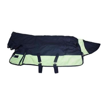 Imagem de simhoa Manta de inverno para cavalos, feita em tecido Oxford 600D, respirável, impermeável, ideal para proteção da barriga e para atividades equestres, Navy Blue L
