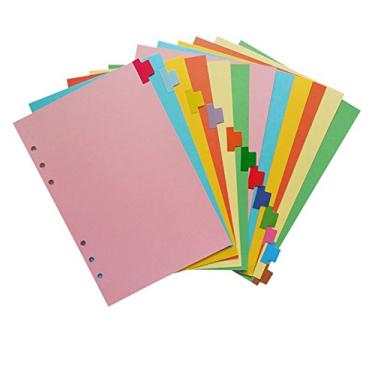 Imagem de Chris.W A5 Tamanho 6 Anéis Divisor de papel Categoria Tab Indexação Cartões, Ótimo Planejador Pessoal/Notebook/Folhas soltas/Reposrts Acessórios, 1 Conjunto de 12 Abas
