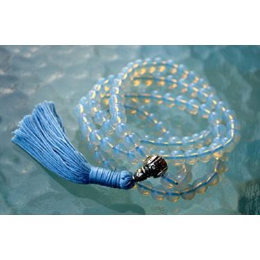 Imagem de Opala opalita pedra da lua 8 mm 108 contas de japa mala - contas de oração - energizado, Opal Bead Size 8 mm, Cristais