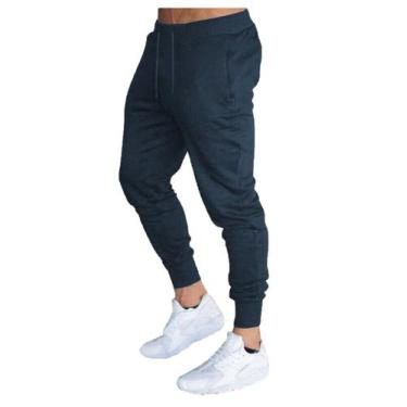 Imagem de Calça moletom masculina plus size jogger slim fit básica lisa m9p - Wo