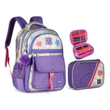 Imagem de Kit Mochila Costa Estojo Box Holográfico Rebecca Bonbon-Unissex