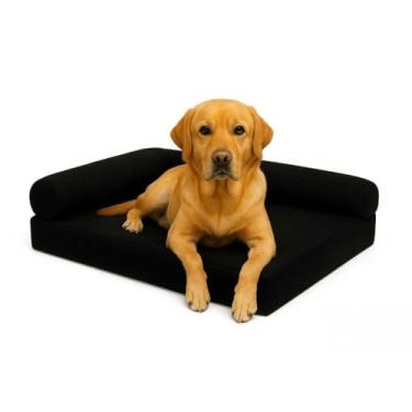 Imagem de Cama Pet M/G 80x60cm para Cachorro Médio e Grande – Cama Confortável, Macia e Resistente(preta)