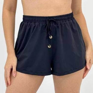 Imagem de Shorts Alto Giro D'água Liso Feminino-Feminino