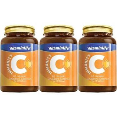 Imagem de Kit 3X Immunity C Própolis + Vitamina C+Zinco+ Vitamina D - 60 Cápsulas - VitaminLife-Masculino