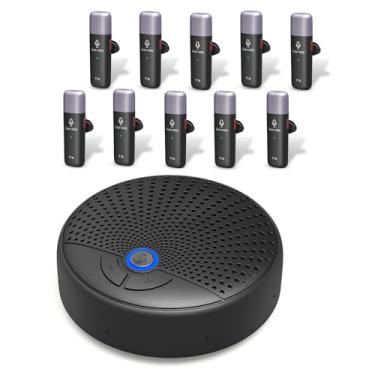 Imagem de BALILA Alto-falante de conferência e microfone com 10 microfones sem fio, captação de voz de 360° e alto-falante USB com redução de ruído AI, compatível com 10 plataformas líderes para grandes