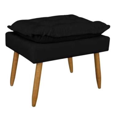 Imagem de Puff Almofadado Atacadao Das Poltrona puff quarto(PRETO)