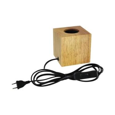 Imagem de Luminária De Mesa De Madeira Retro Moderna E27 Plugue EU Luz De Escrit