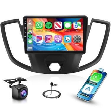 Imagem de 2 GB + 64 GB para Ford Transit 2013-2019 rádio estéreo automotivo IPS tela sensível ao toque sem fio Carplay/Android Auto DSP WiFi GPS Android 15 FM/RDS SWC