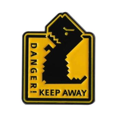 Imagem de Broches De Esmalte Com Tema De Dinossauro Cartoon Com Chapéu De Cowboy