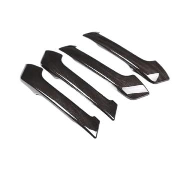 Imagem de Abs Fibra De Carbono Carro Interior Maçaneta Da Porta Capa Guarnição Adesivos Compatíveis Com Toyota Land Cruiser Prado 150 2010-2018 Acessórios Interiores(Black ash wood)