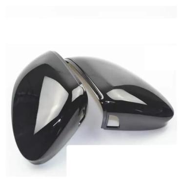 Imagem de Capa De Espelho Lateral Do Carro Preto Brilhante/Fibra De Carbono Padrão Asa Espelho Lateral Capa Compatível Com VW Golf GTI MK8 VIII8 GTD GTE R Class 2020-2025(Carbon with holes)