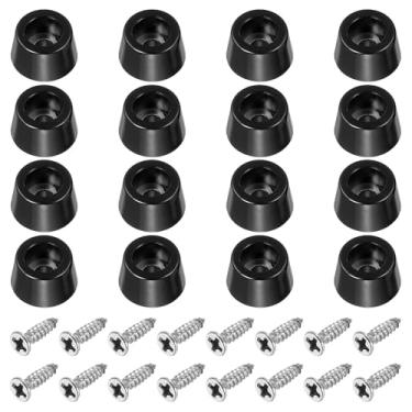 Imagem de Pés de tábua de corte, pacote com 16 pára-choques redondos de borracha antiderrapantes com parafusos de aço inoxidável para móveis, cadeiras, mesas, eletrônicos (0,3 cm L x 0,28 A)